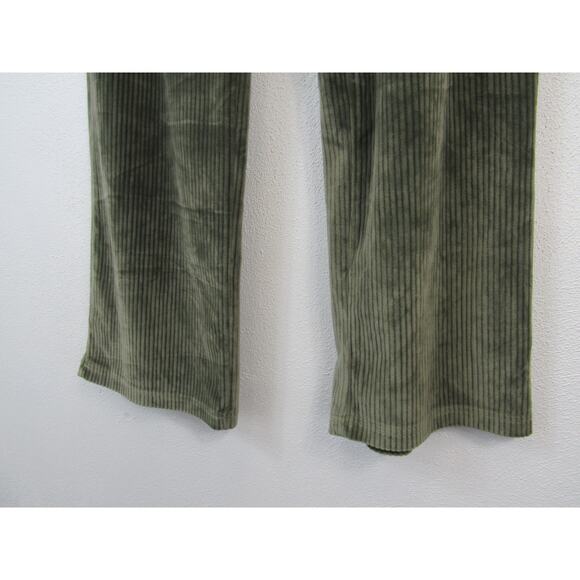 Tart Intimates Small Green Corduroy Pull On Flared Pants Comfy Loungewear Olive - Picture 5 of 6